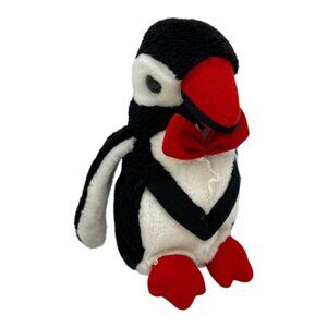 Pachinko Palace Penguin Plush Stuffed Animal Red Bow Tie Feet Vintage